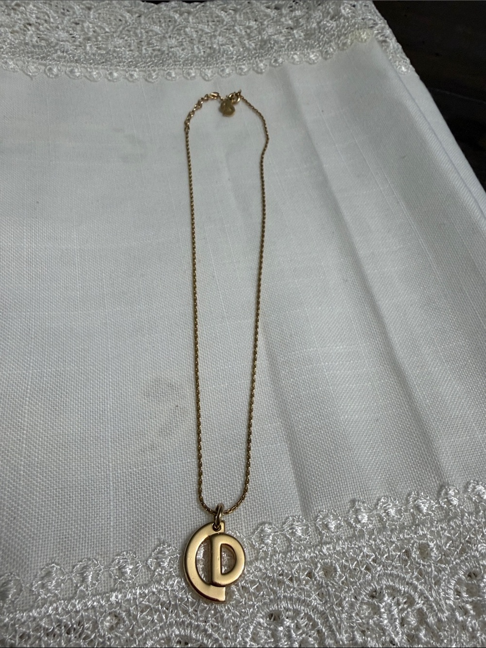 Dior Gold D Letter Pendant Necklace - Women Jewelry